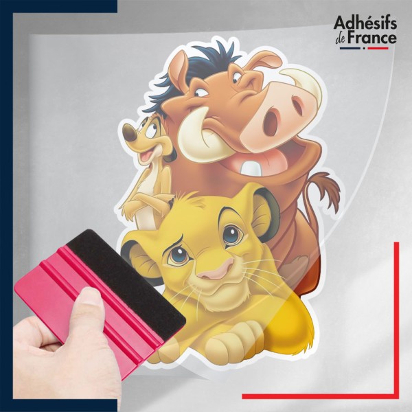 stickers sous film transfert Disney - Le Roi Lion - Simba, Timon et Pumbaa