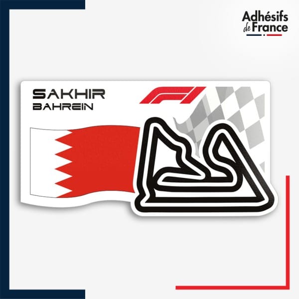Sticker Formule 1 - Circuit F1 de Sakhir avec drapeau de Bahreïn