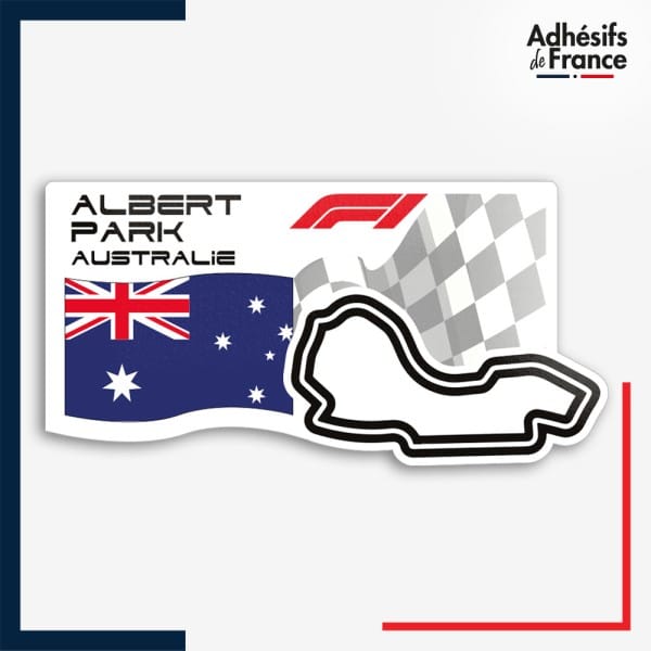 Sticker Formule 1 - Circuit F1 d'Albert Park avec drapeau d'Australie