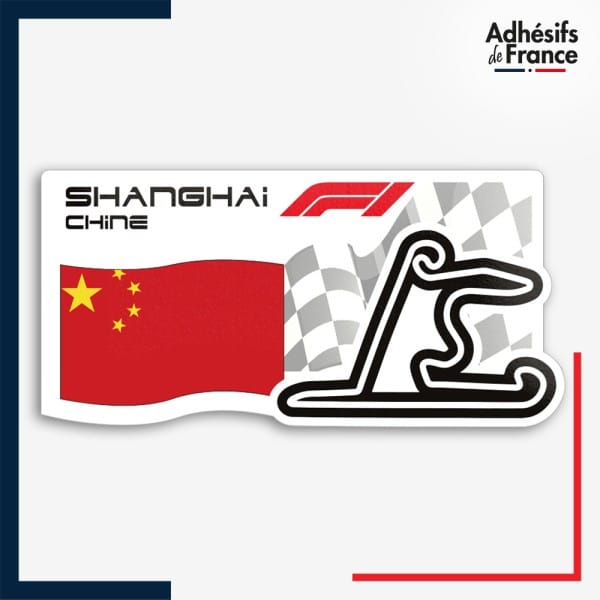 Sticker Formule 1 - Circuit F1 de Shanghai avec drapeau de Chine