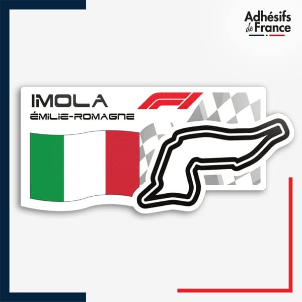 Sticker Formule 1 - Circuit F1 d'Imola avec drapeau d'Italie