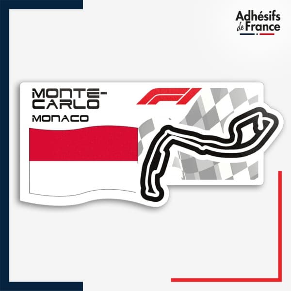 Sticker Formule 1 - Circuit F1 de Monte-Carlo avec drapeau de Monaco