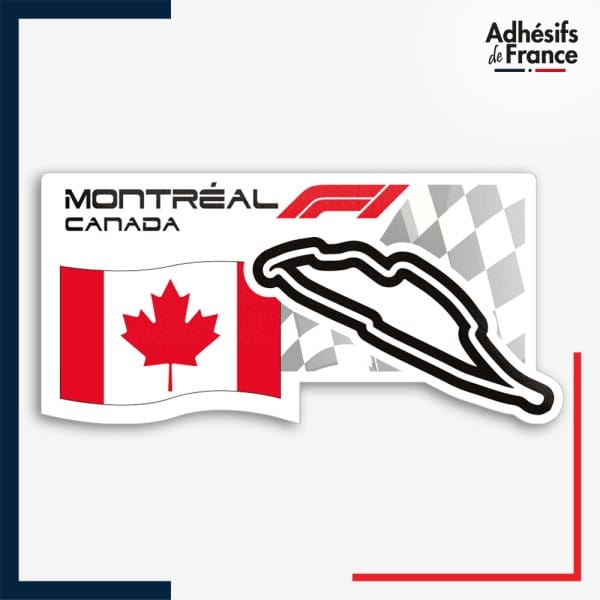 Sticker Formule 1 - Circuit F1 de Montréal avec drapeau du Canada