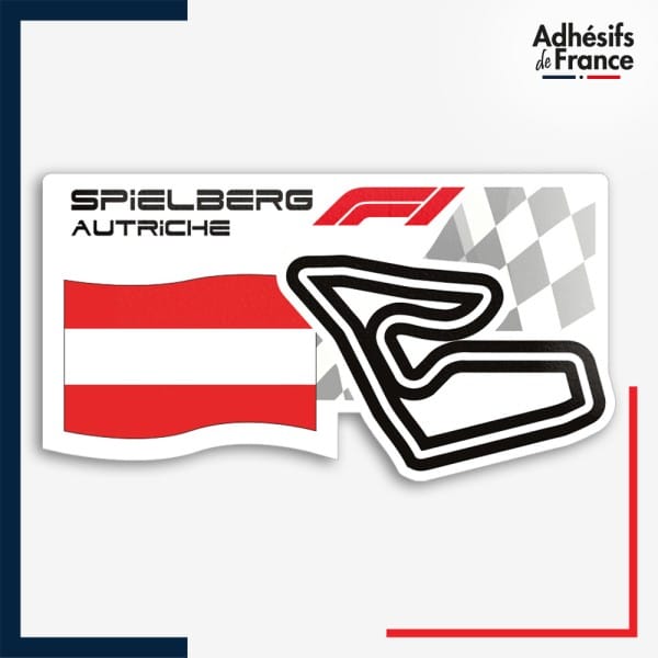 Sticker Formule 1 - Circuit F1 de Spielberg avec drapeau d'Autriche