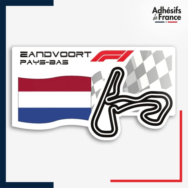 Sticker Formule 1 - Circuit F1 de Zandvoort avec drapeau des Pays-Bas