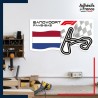 Adhésif grand format Formule 1 - Circuit F1 de Zandvoort avec drapeau des Pays-Bas