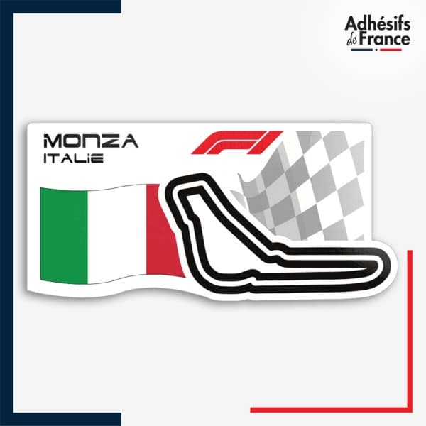 Sticker Formule 1 - Circuit F1 de Monza avec drapeau d'Italie