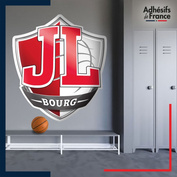 Adhésif grand format écusson basket - JL Bourg - Jeunesse laïque de Bourg-en-Bresse