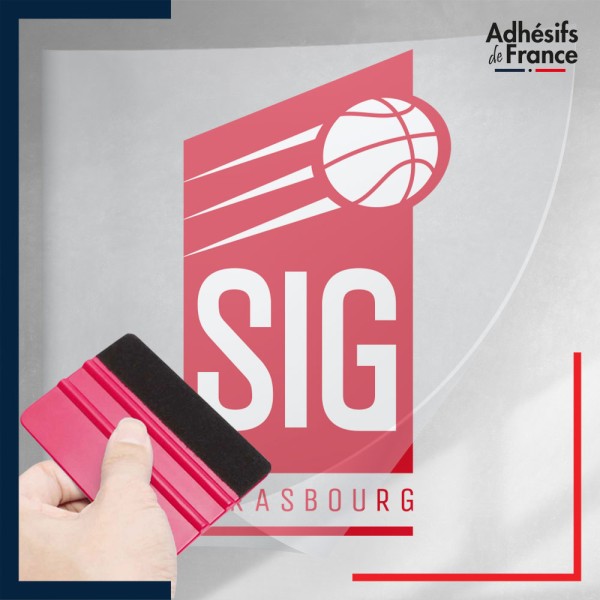 stickers sous film transfert blason basketball - SIG Strasbourg