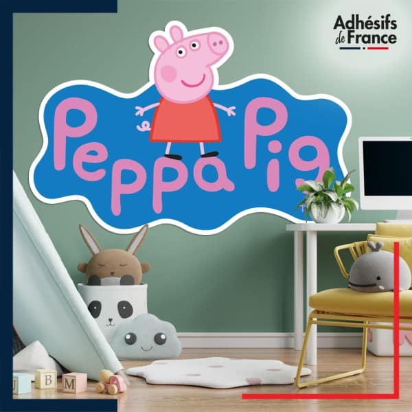 Adhésif grand format Peppa Pig - Logo Peppa Pig avec Peppa