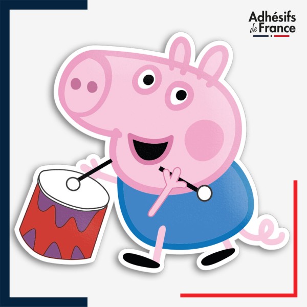 Sticker Peppa Pig - Georges Pig avec tambour