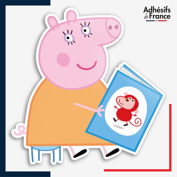 Sticker Peppa Pig - Maman Pig en lecture