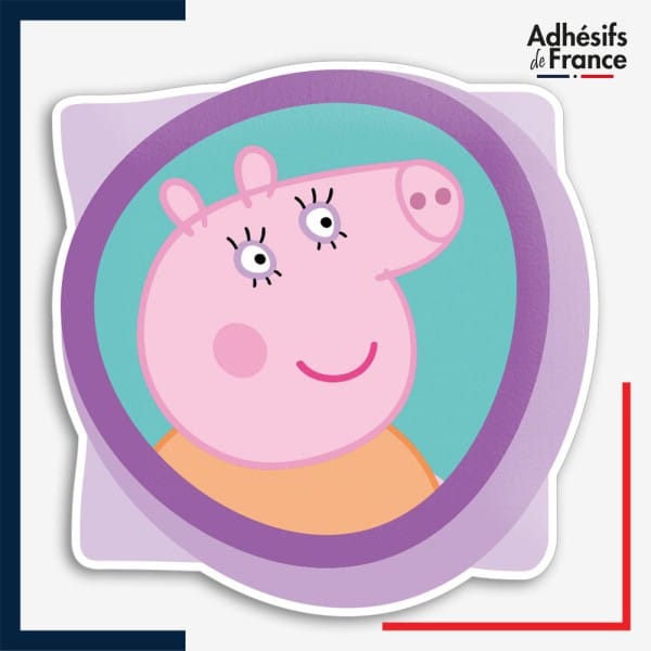Sticker Peppa Pig - Portrait de maman Pig