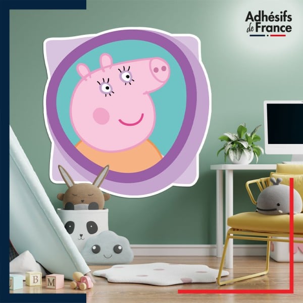 Adhésif grand format Peppa Pig - Portrait de maman Pig