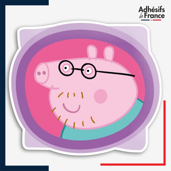 Sticker Peppa Pig - Portrait de papa Pig