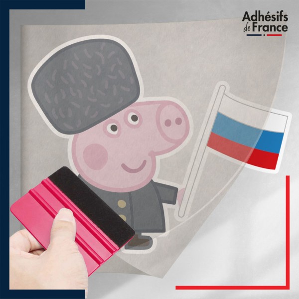 stickers sous film transfert Peppa Pig - Georges Pig Russie