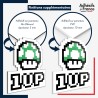 sticker sur plaque aluminium dibond ou panneau PVC Super Mario - 1 up