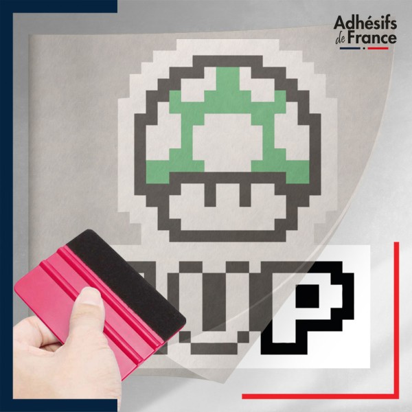 stickers sous film transfert Super Mario - 1 up