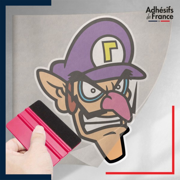 stickers sous film transfert Super Mario - Waluigi portrait