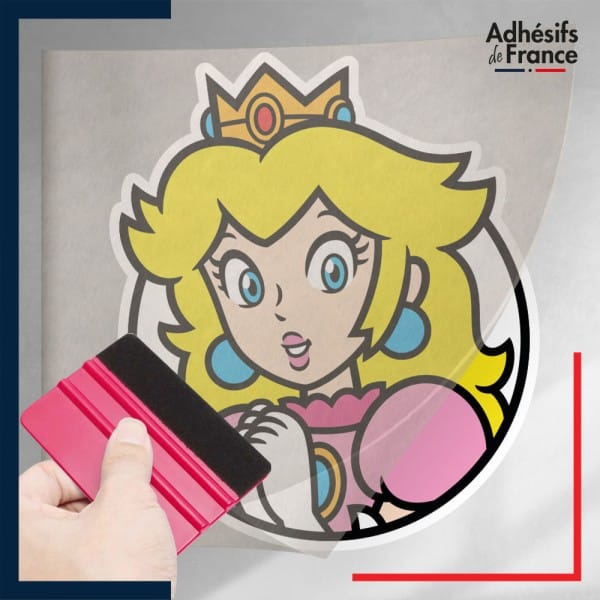 stickers sous film transfert Super Mario - Cadre Peach