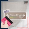 sticker sous film transfert logo RGE Chauffage+