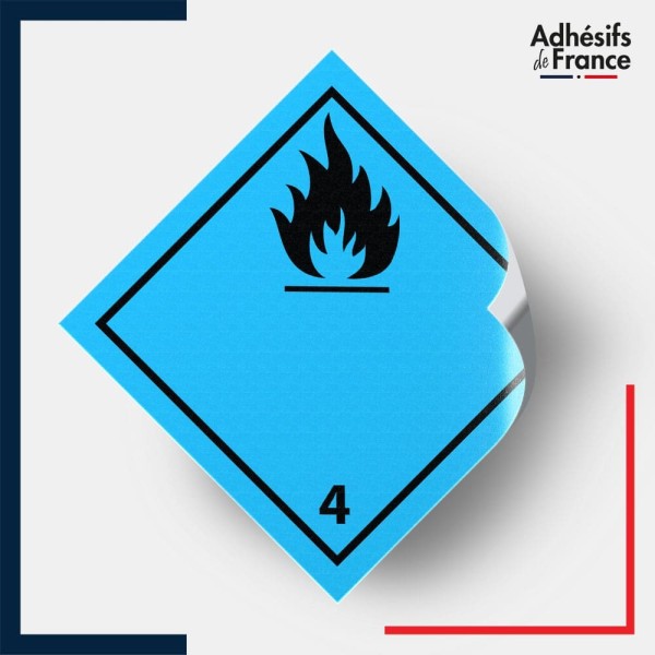 étiquette adhésive ADR Classe 4.3 matières gaz inflammables