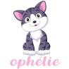 Sticker chat avec prénom personnalisable