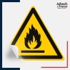 sticker autocollant norme iso 7010 danger matières inflammables