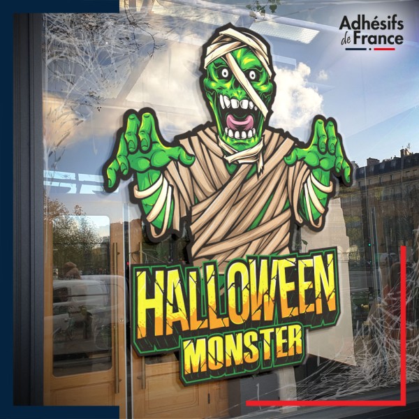 Sticker sur vitre Halloween Momie Halloween monster