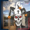 Sticker sur vitre Halloween Tête squelette Halloween