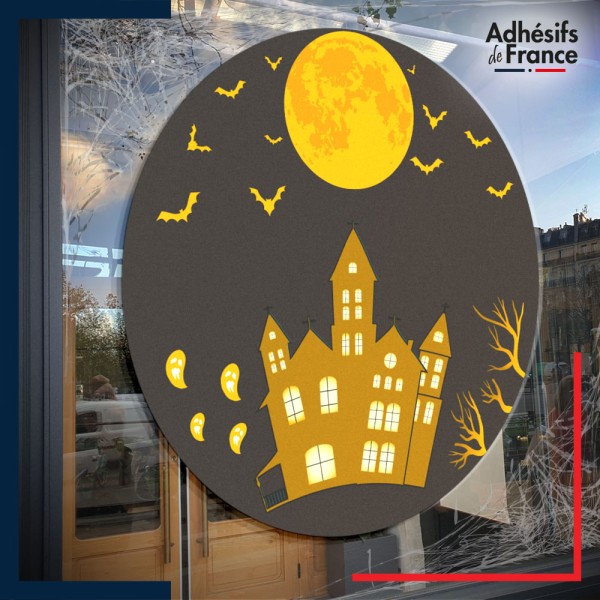 Sticker sur vitre Halloween Maison Halloween