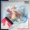 stickers sous film transfert One Piece - Luffy et son navire le Thousand Sunny