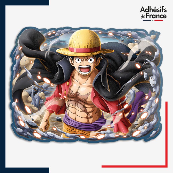 Sticker One Piece - Monkey D. Luffy cape noire