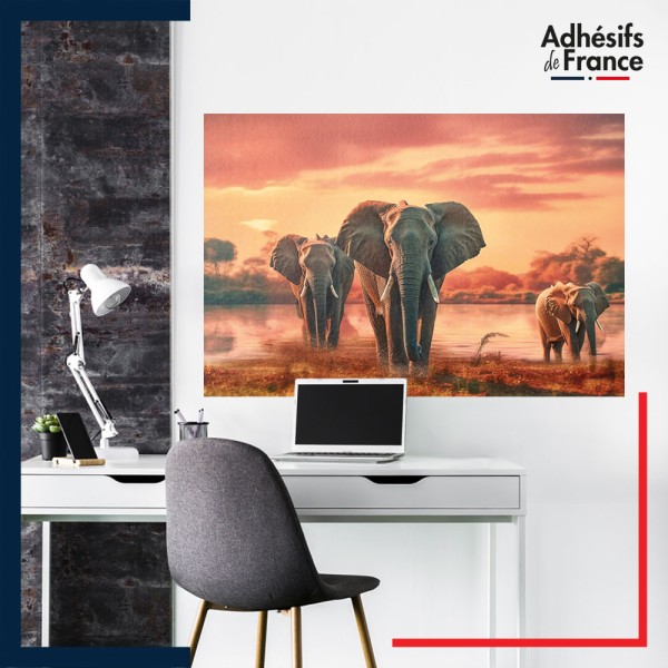 sticker murale décor animaux Eléphants