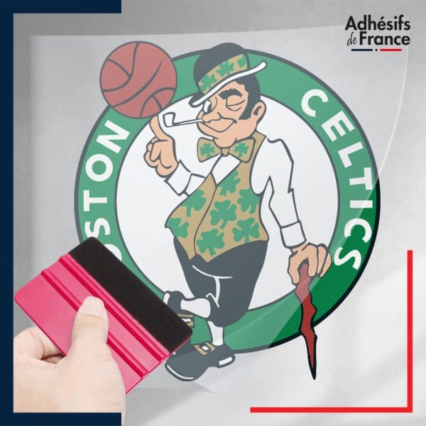 stickers sous film transfert blason basketball - Boston Celtics