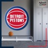 Adhésif grand format écusson basket - Detroit Pistons