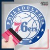 stickers sous film transfert blason basketball - Philadelphia 76ers